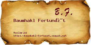Baumhakl Fortunát névjegykártya